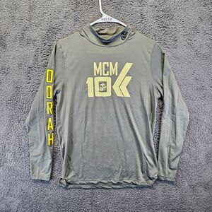Marine Corps Marathon Shirt Mens Size Small Gray Mock Neck‎ Long Sleeves